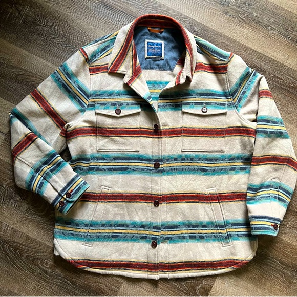 Tommy Bahama & Pendleton Island Serape Stipe Shirt Jacket Size XXL - Picture 4 of 13
